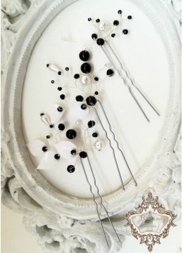 Комплект фуркети за коса за абитуриентски бал с кристали Abstract Flowers by Rosie - 3 броя